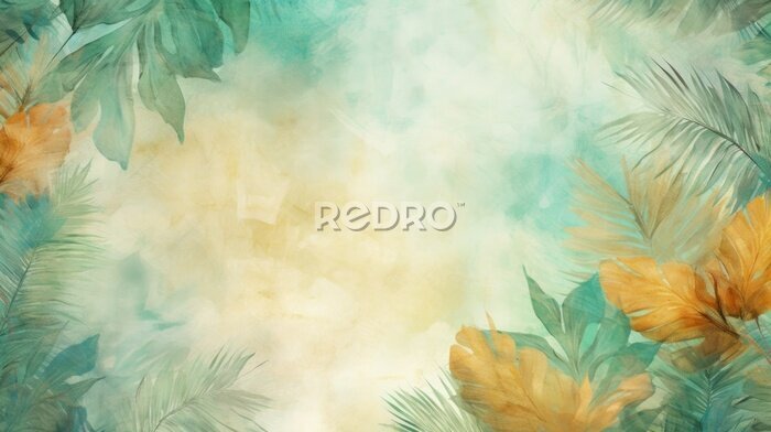 Papier peint  Modern colorful tropical leaves pattern.