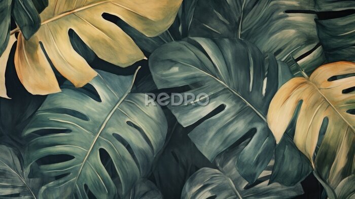 Papier peint  Modern colorful tropical leaves pattern.