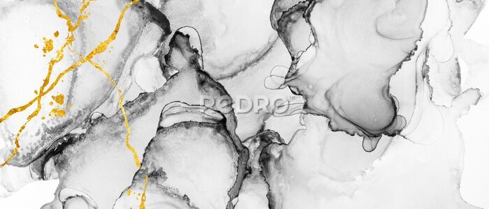 Papier peint  Modern hand painted artwork of abstract transparent alcohol ink background. Art for design