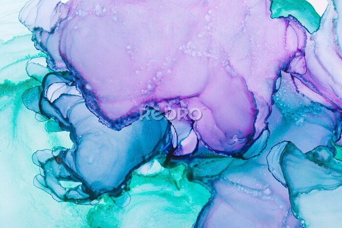 Papier peint  Modern hand painted artwork of abstract transparent alcohol ink background. Art for design