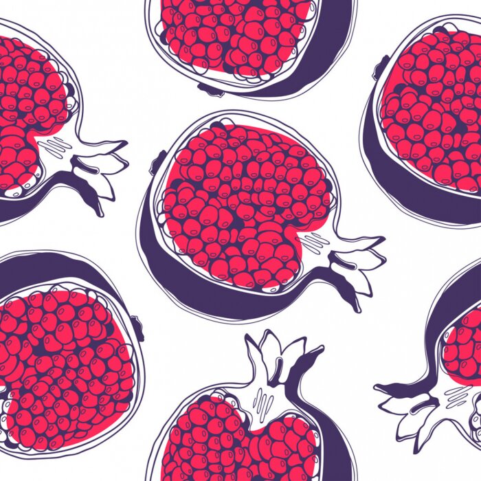 Papier peint  Moitiés de fruits de grenade