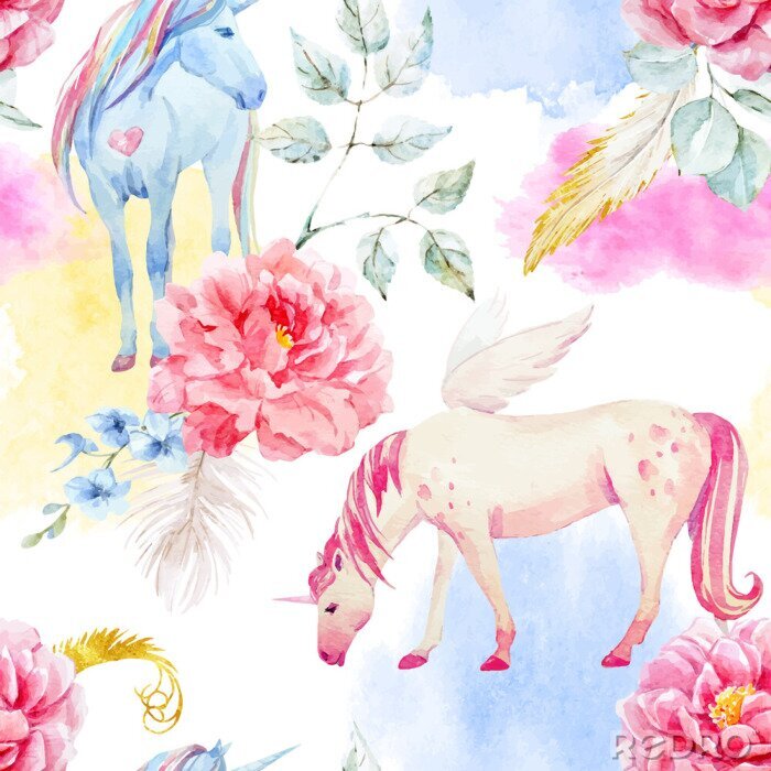 Papier peint  Monde des licornes pour filles
