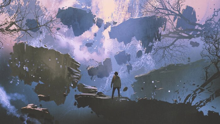 Papier peint  Monde fantastique en décomposition