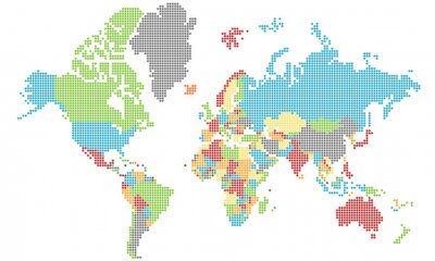 Papier peint  Monde pointillé - couche pour tous les pays