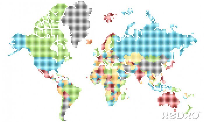 Papier peint  Monde pointillé - couche pour tous les pays
