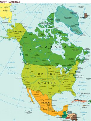 Monde Terre Amérique du Nord Continent Pays Carte