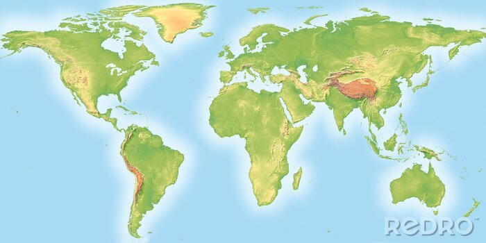 Papier peint  Monde topographique