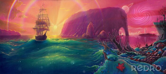 Papier peint  Monstres de fantaisie sur un océan magique