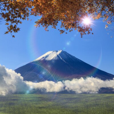 Papier peint  Mont Fuji au soleil en Asie