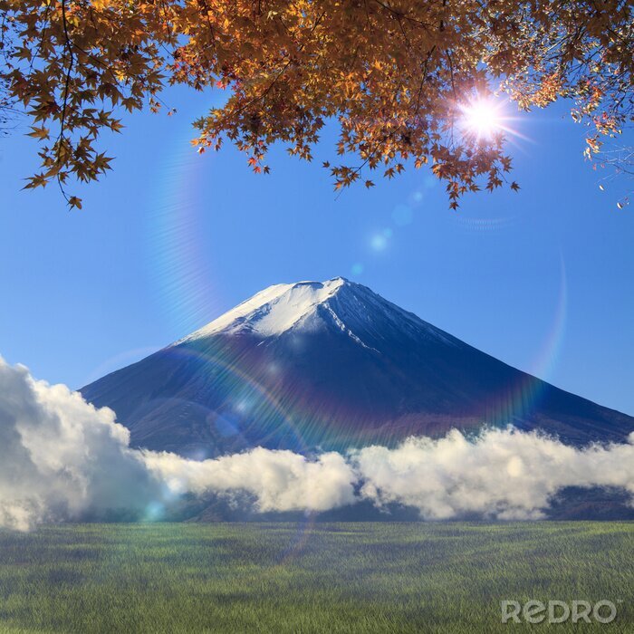 Papier peint  Mont Fuji au soleil en Asie