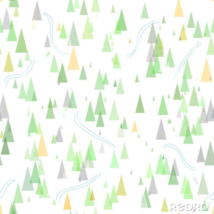 Papier peint  Montagnes et arbres sur une carte de paysage