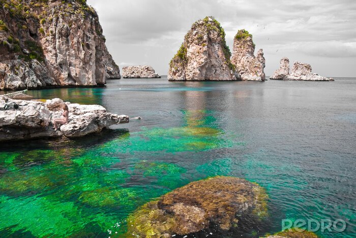 Papier peint  Montagnes et mer turquoise