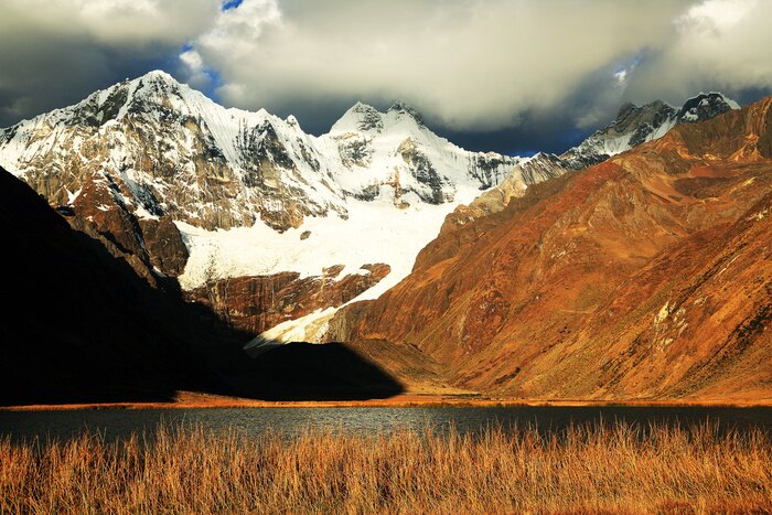 Papier peint  Montagnes neige au coucher du soleil