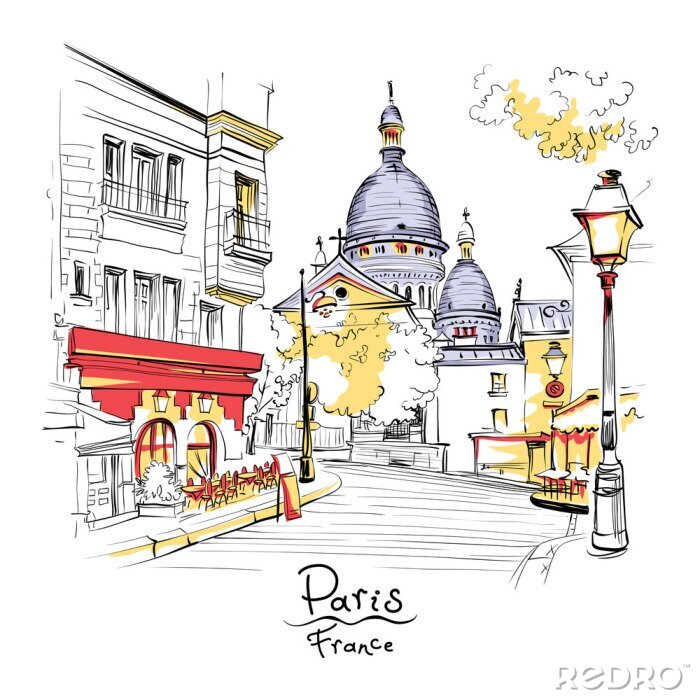 Papier peint  Montmartre in Paris, France