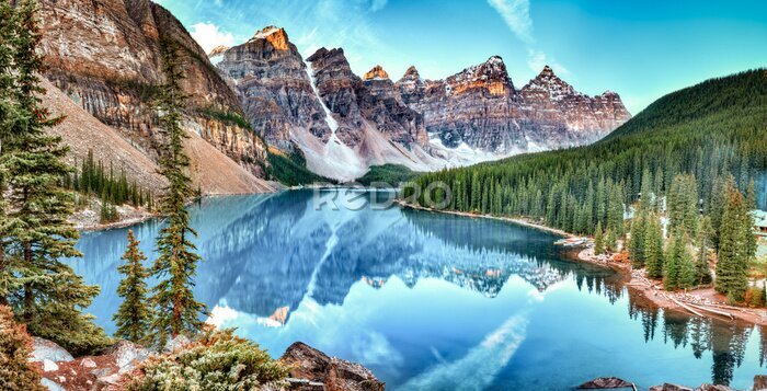 Papier peint  Moraine, Lac, panorama, Banff, national, Parc, Alberta, canada
