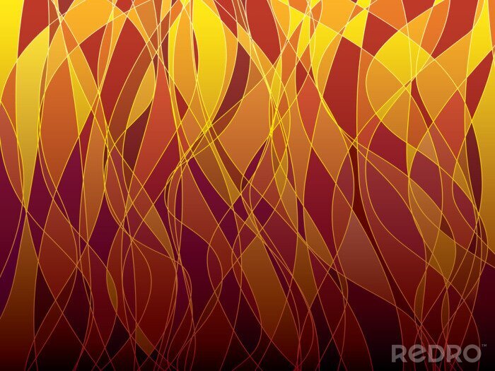 Papier peint  Mosaïque abstraite imitant des flammes