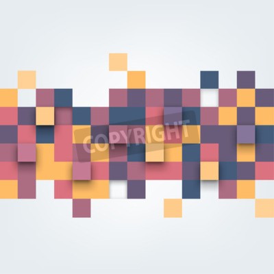 Papier peint  Mosaïque colorée Carrés