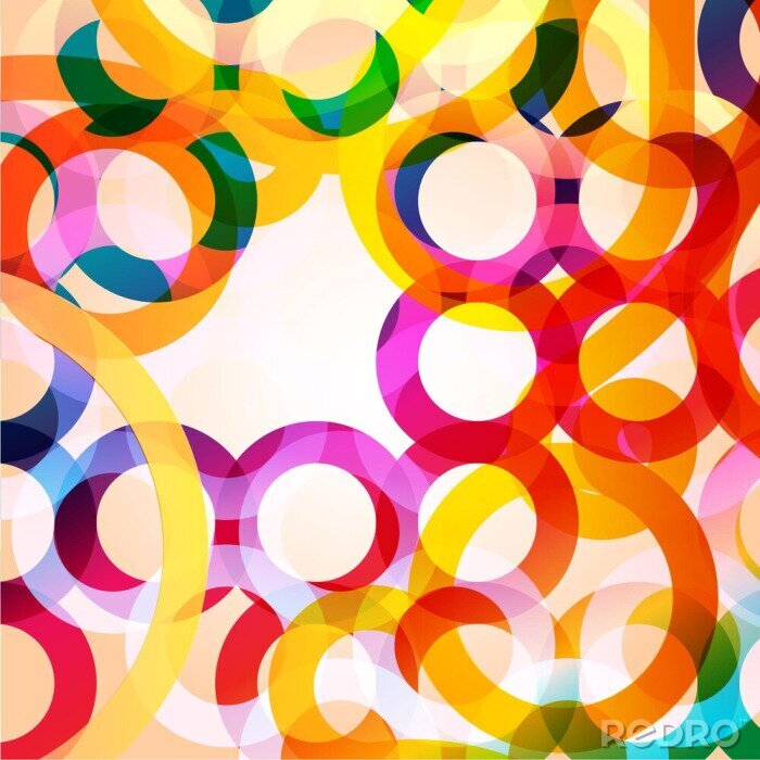 Papier peint  Mosaique de cercles multicolore