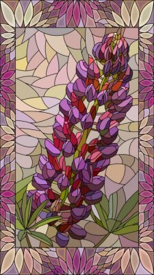 Mosaïque de fleurs aux couleurs violettes
