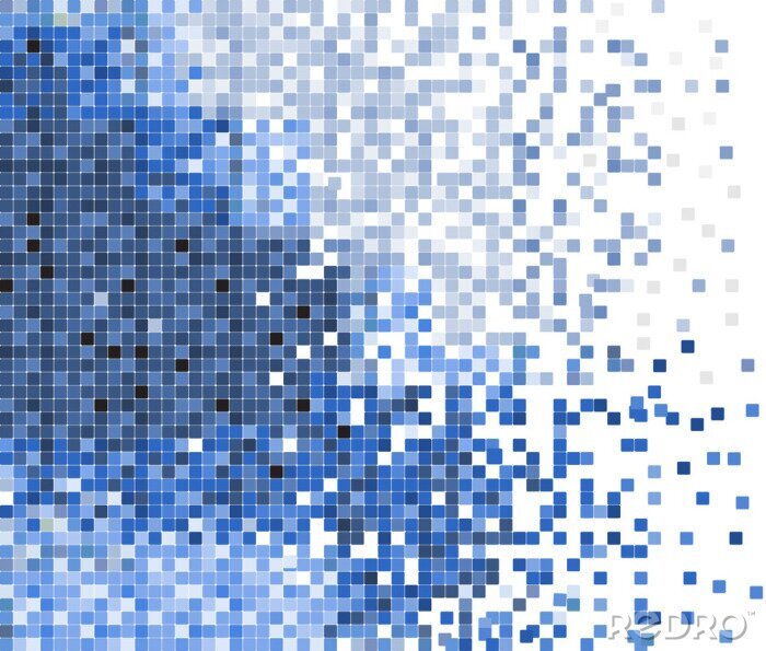 Papier peint  Mosaïque de pixels bleus