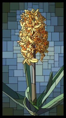 Mosaïque représentant une fleur épanouie