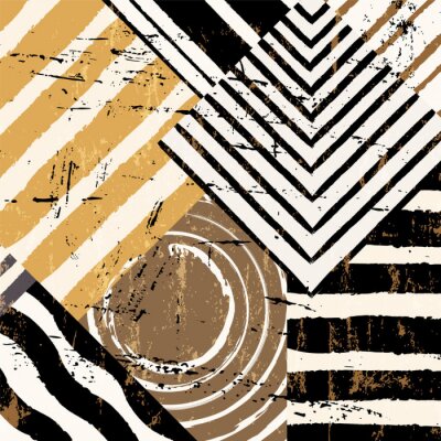 Papier peint  Mosaique rétro rayée