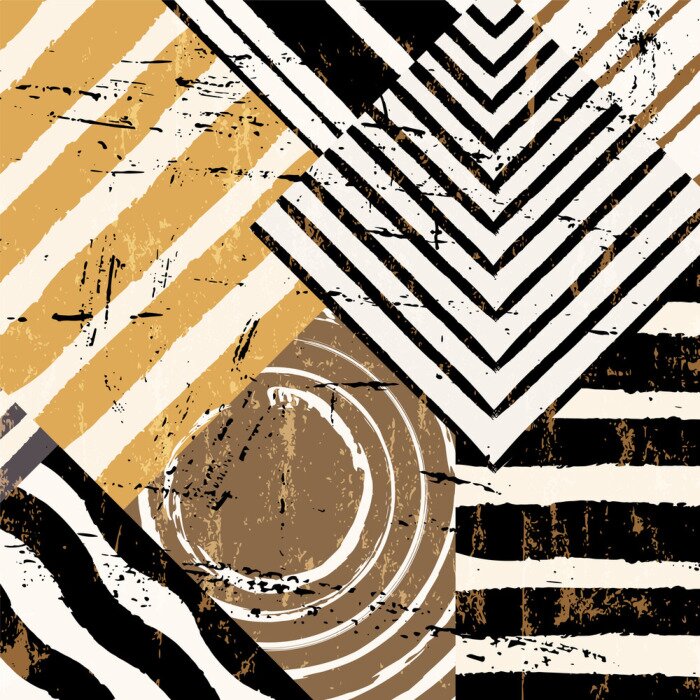 Papier peint  Mosaique rétro rayée