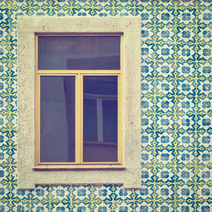 Papier peint  Mosaïque sur un mur avec une fenêtre