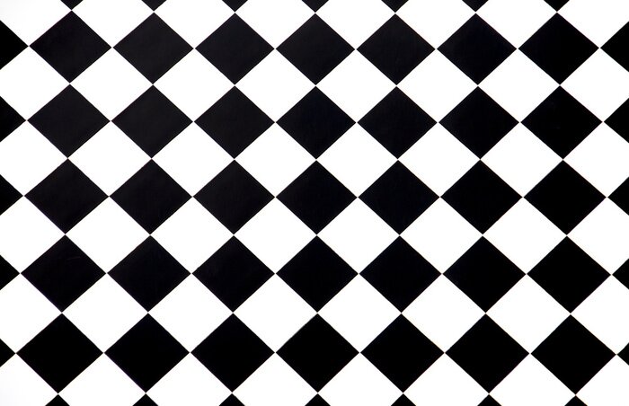 Papier peint  Motif à carreaux noir et blanc