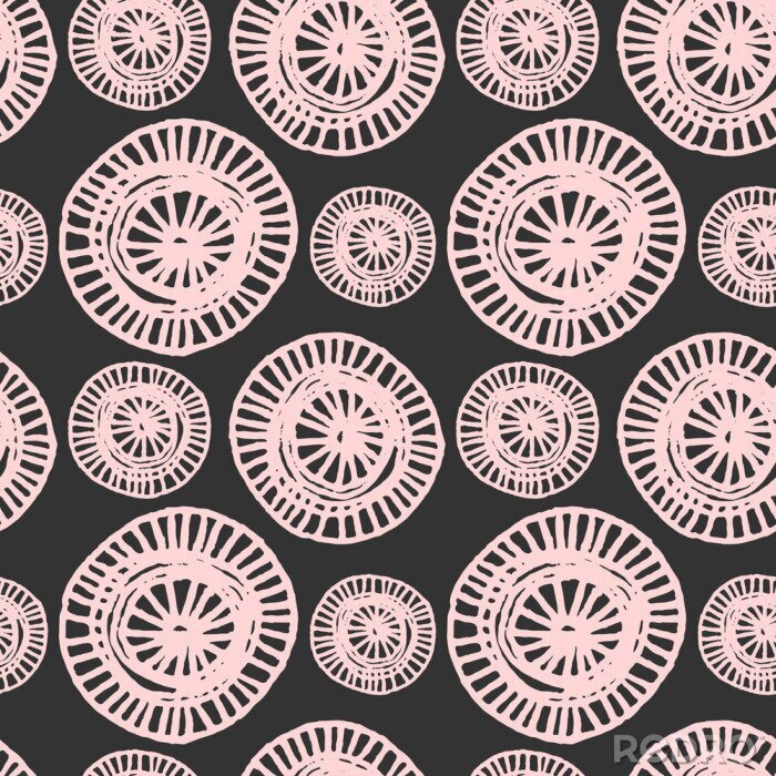 Papier peint  Motif à gros points roses