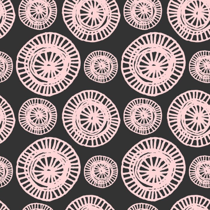 Papier peint  Motif à gros points roses