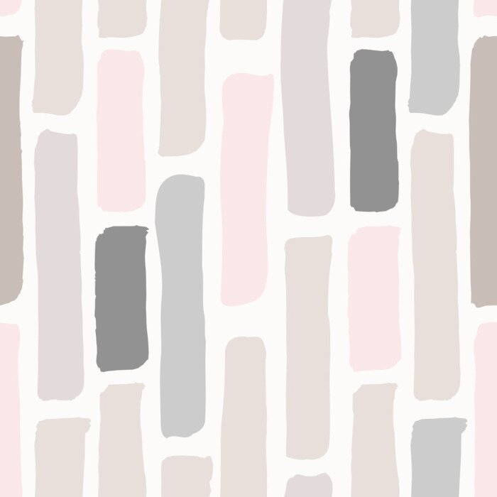 Papier peint  Motif à grosses rayures dans des tons beige et rose