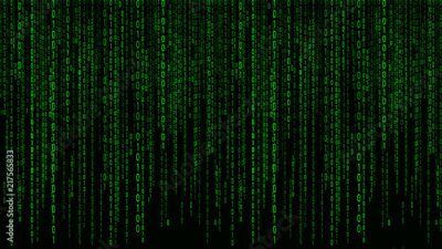 Papier peint  Motif abstrait avec code binaire vert