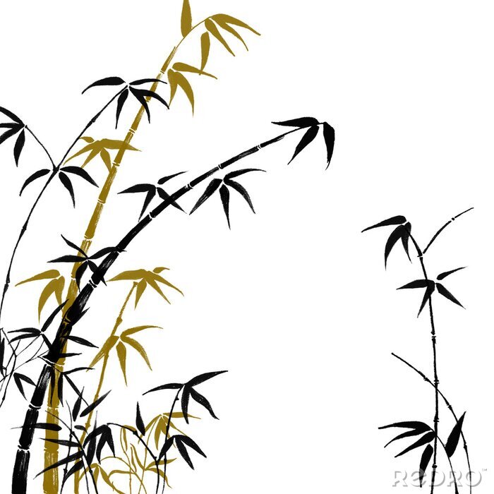 Papier peint  Motif avec bambou graphique