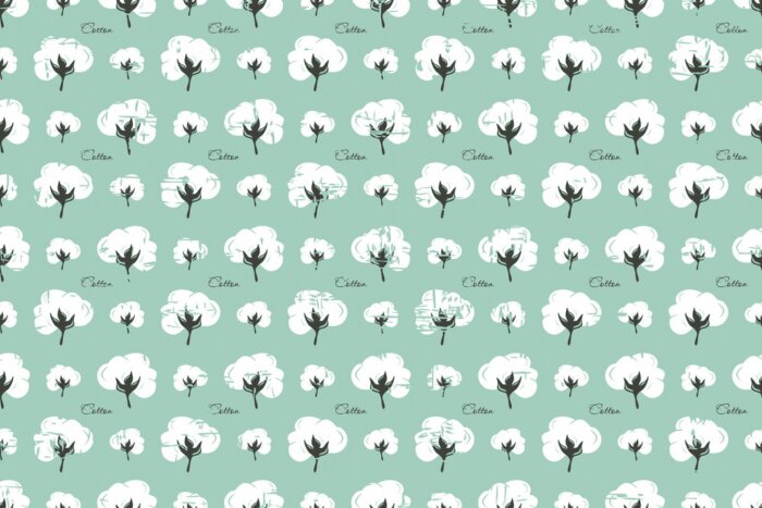 Papier peint  Motif avec des fleurs de coton