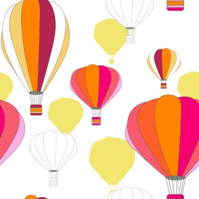 Motif avec des montgolfières colorées