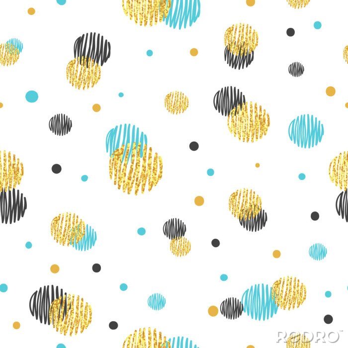 Papier peint  Motif avec des points et des cercles de différentes couleurs