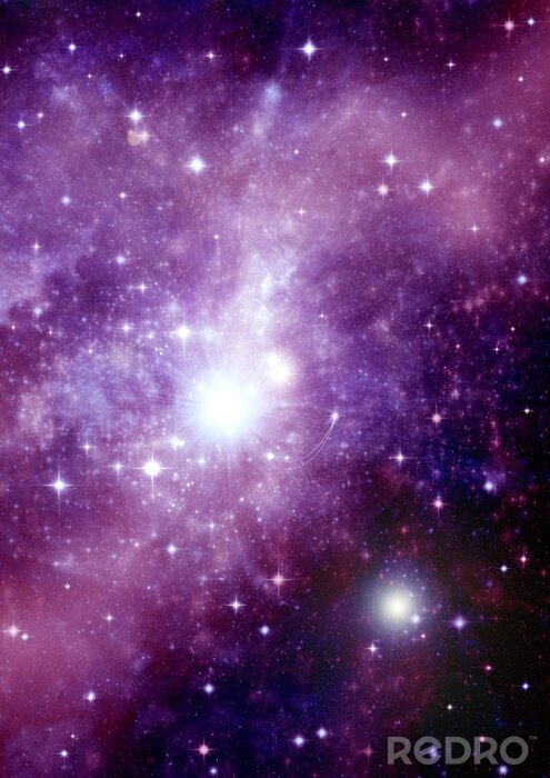 Papier peint  Motif avec une galaxie rose