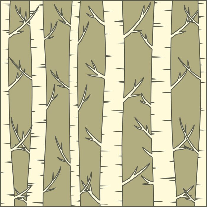 Papier peint  Motif brun avec bouleaux