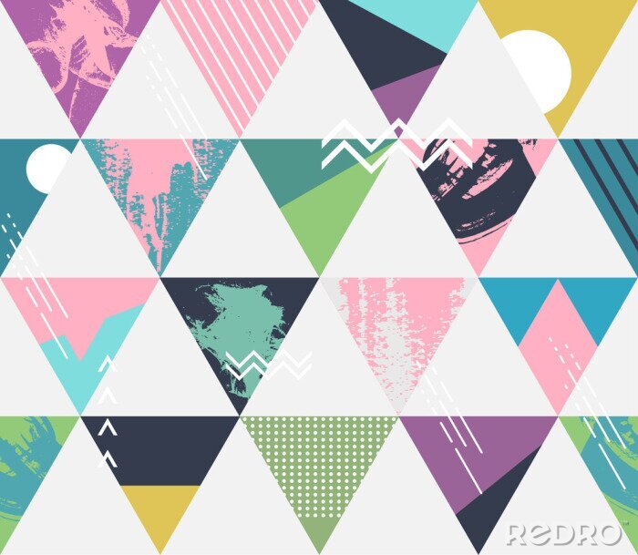 Papier peint  Motif coloré triangles