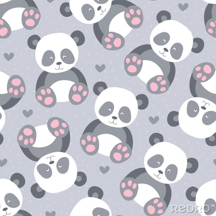 Papier peint  Motif de bébés pandas