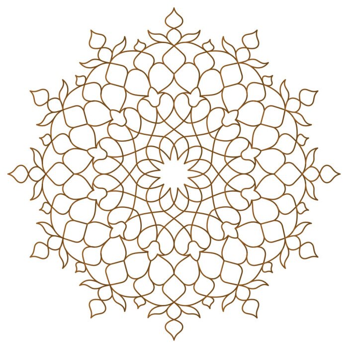 Papier peint  Motif de cercle arabe monoline ornement