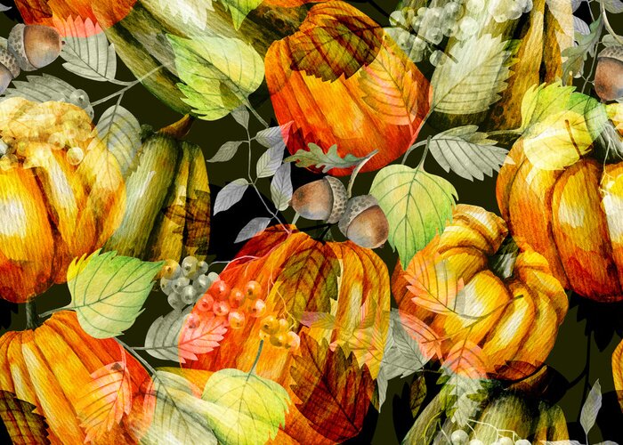 Papier peint  Motif de citrouille texturé