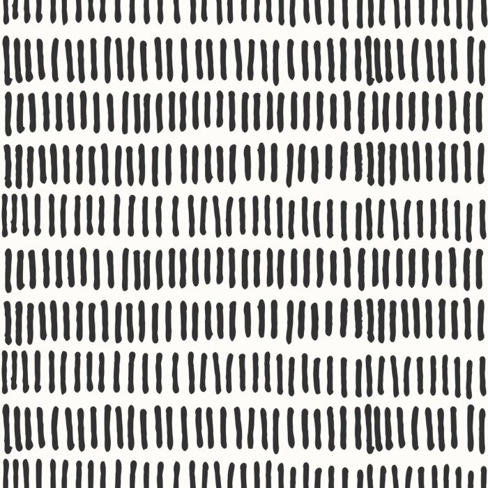 Papier peint  Motif de petites rayures noires et rouges sur fond blanc