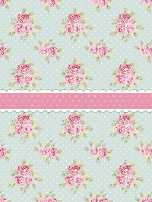 Papier peint  Motif de rose shabby chic