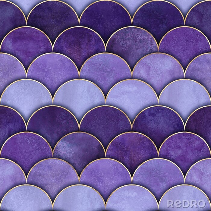 Papier peint  Motif de sirène dans des tons de violet
