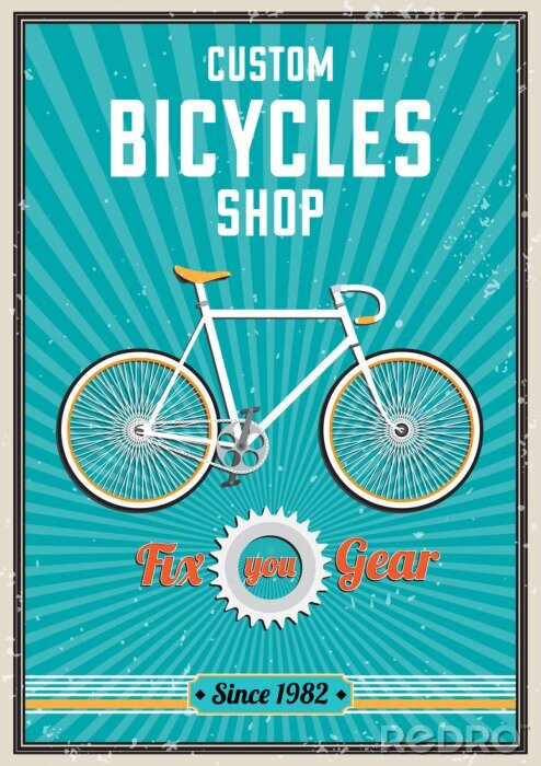 Papier peint  Motif de vélo vintage