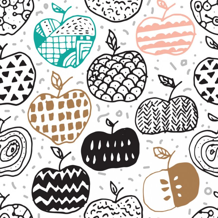 Papier peint  Motif décoratif pommes