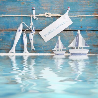 Papier peint  Motif des vacances avec voiliers