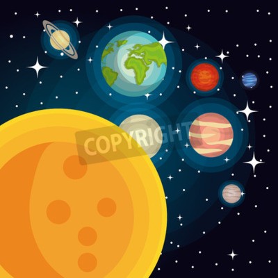 Papier peint  Motif du système solaire